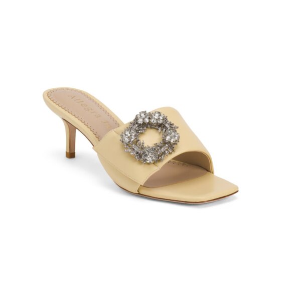 ALLEGRA JAMES Yellow Leather Harper Heels - Picture 1 of 2